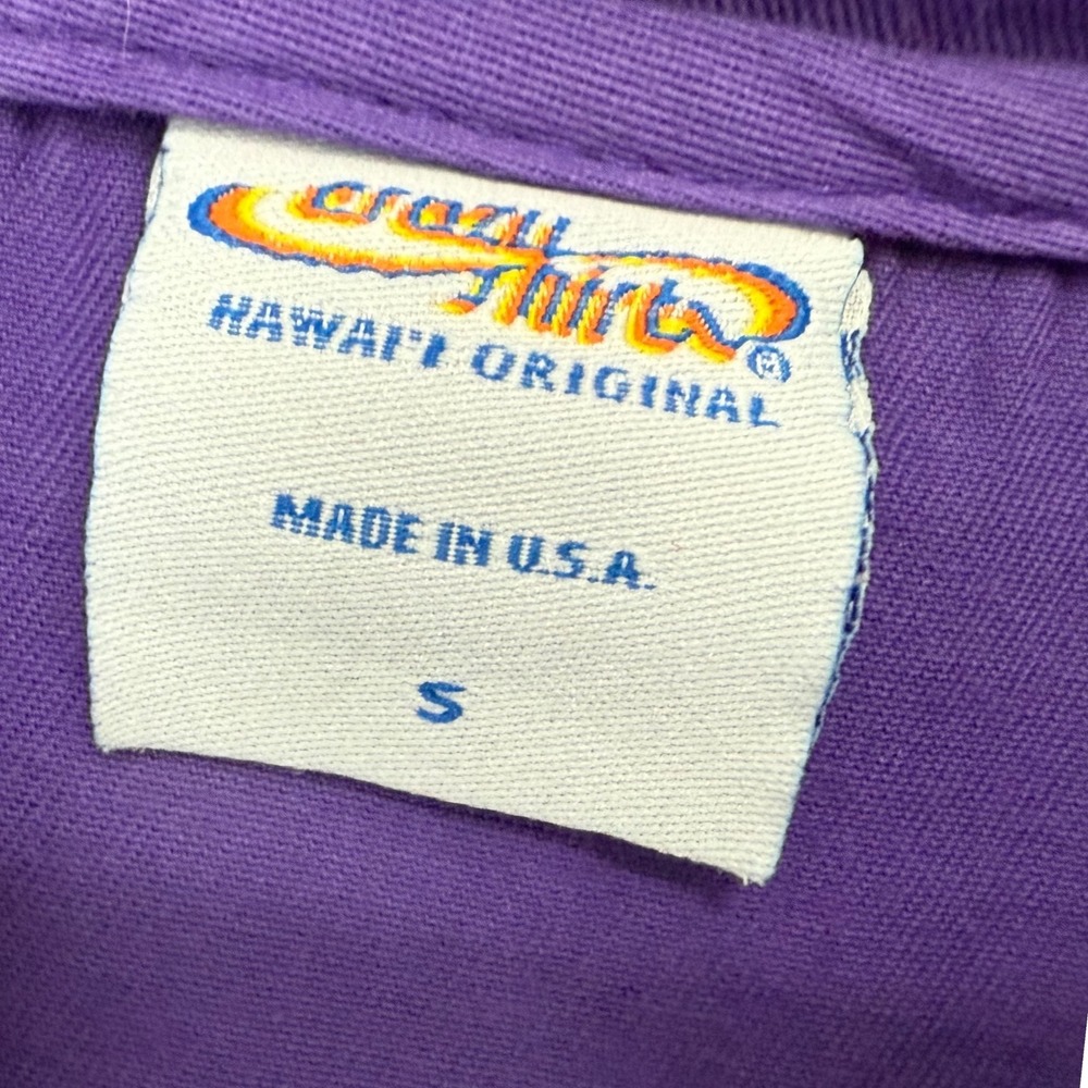 Vintage Crazy Shirts Hawaii Purple Y2K 90s Tribal Floral Long Sleeve Top Small - Picture 3 of 13